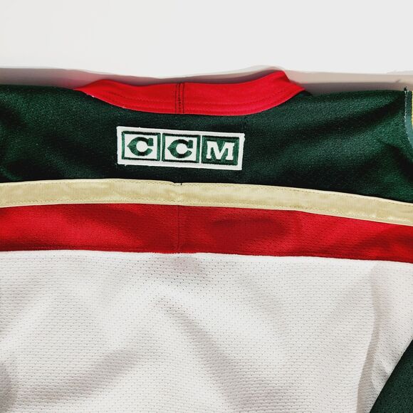 CCM Minnesota Wild Hockey Jersey Adult Sz S Patches Green Red White Vtg Official - Picture 5 of 13